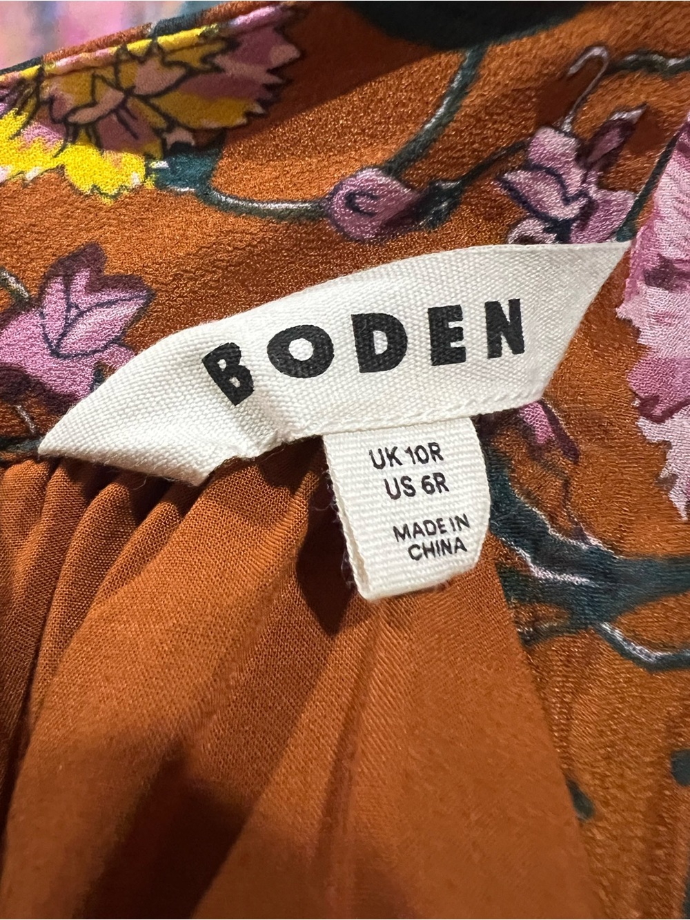 BODEN Tie-Back Gathered Midi Dress Size 6 R - Picture 6 of 7